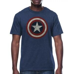 Marvel Studios Mens Size XL Captain America Logo Short Sleeve Graphic T-Shirt